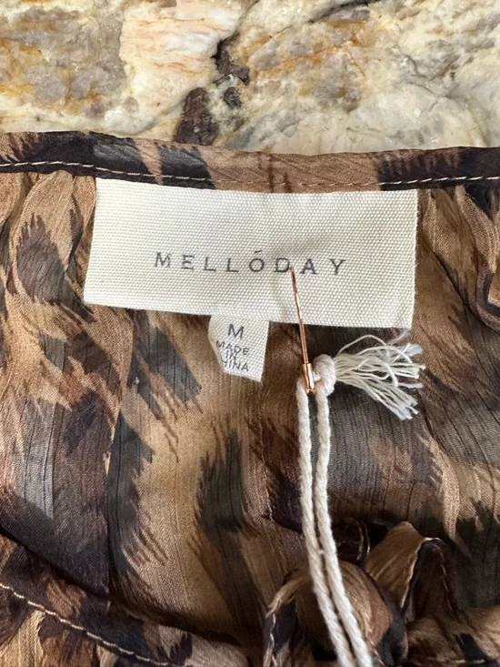 Melloday sz MD maxi sheer leopard print dress NWT - Picture 6 of 7